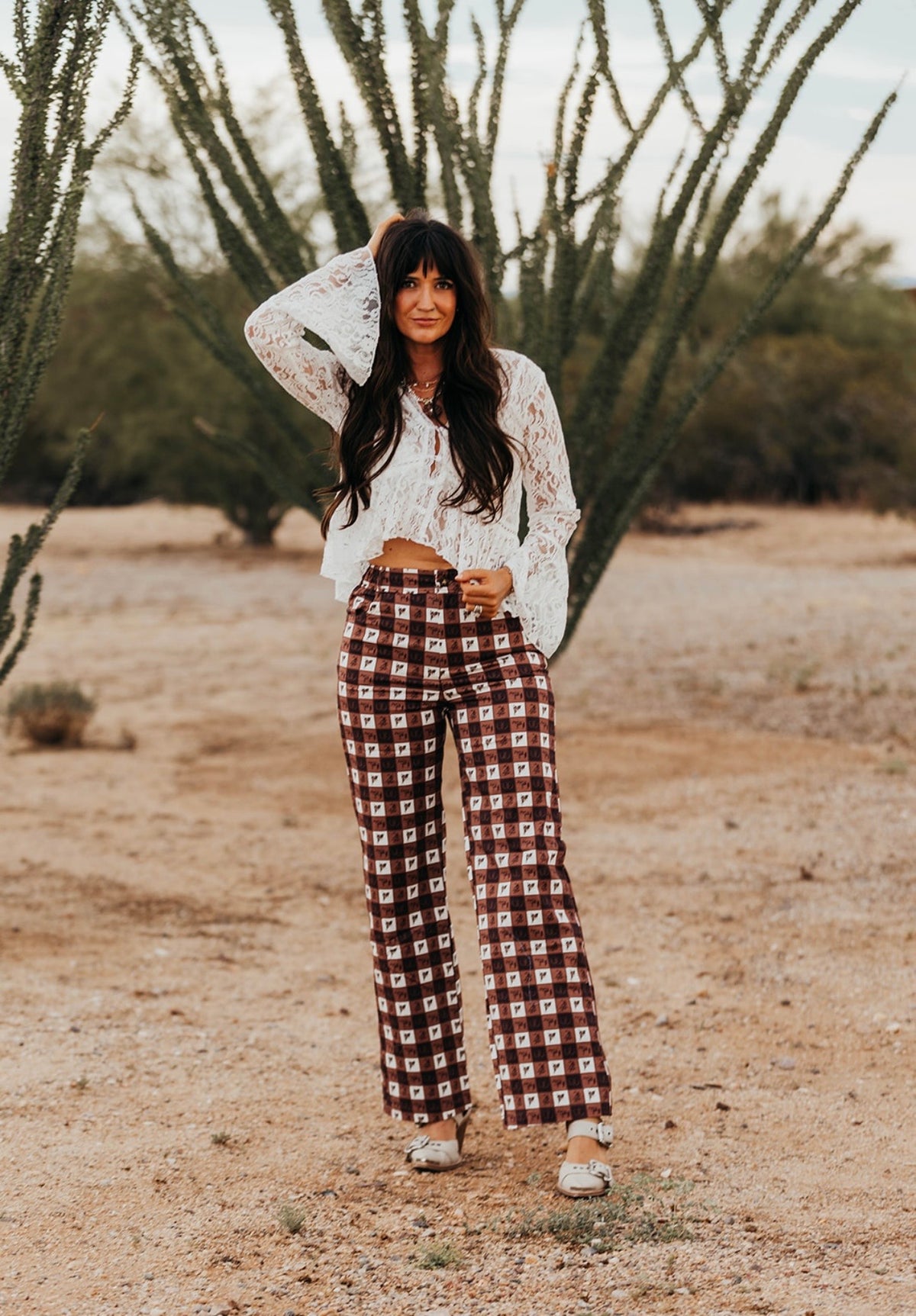 Western Plaid Gingham Dress Pants