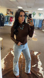Cinnamon Mocha Jacquard Top