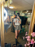 Elastic Waistband Leopard Shorts