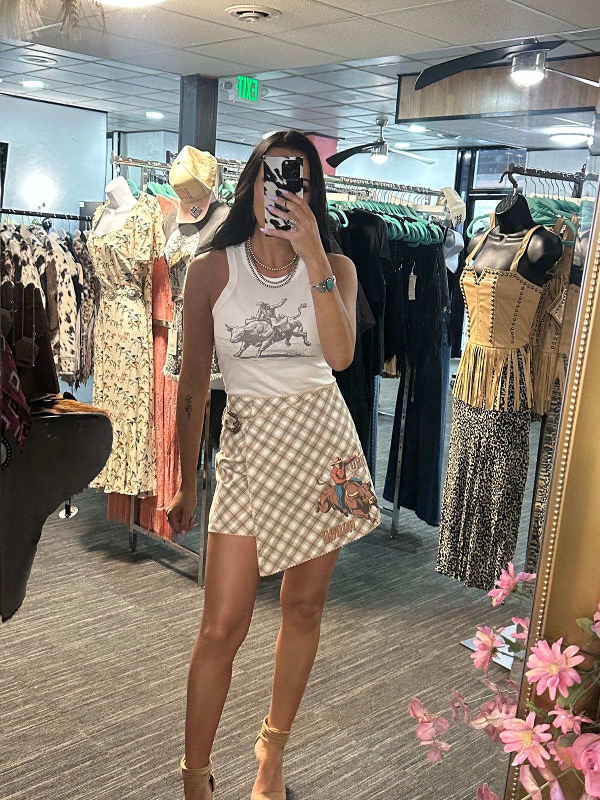 Rodeo Plaid Wrap Skort