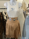 Laramie Tiered Fringe Mini Skirt