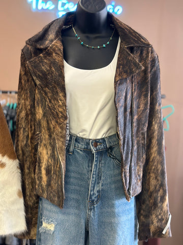 Cowhide Fringe Moto Jacket #6 - LARGE