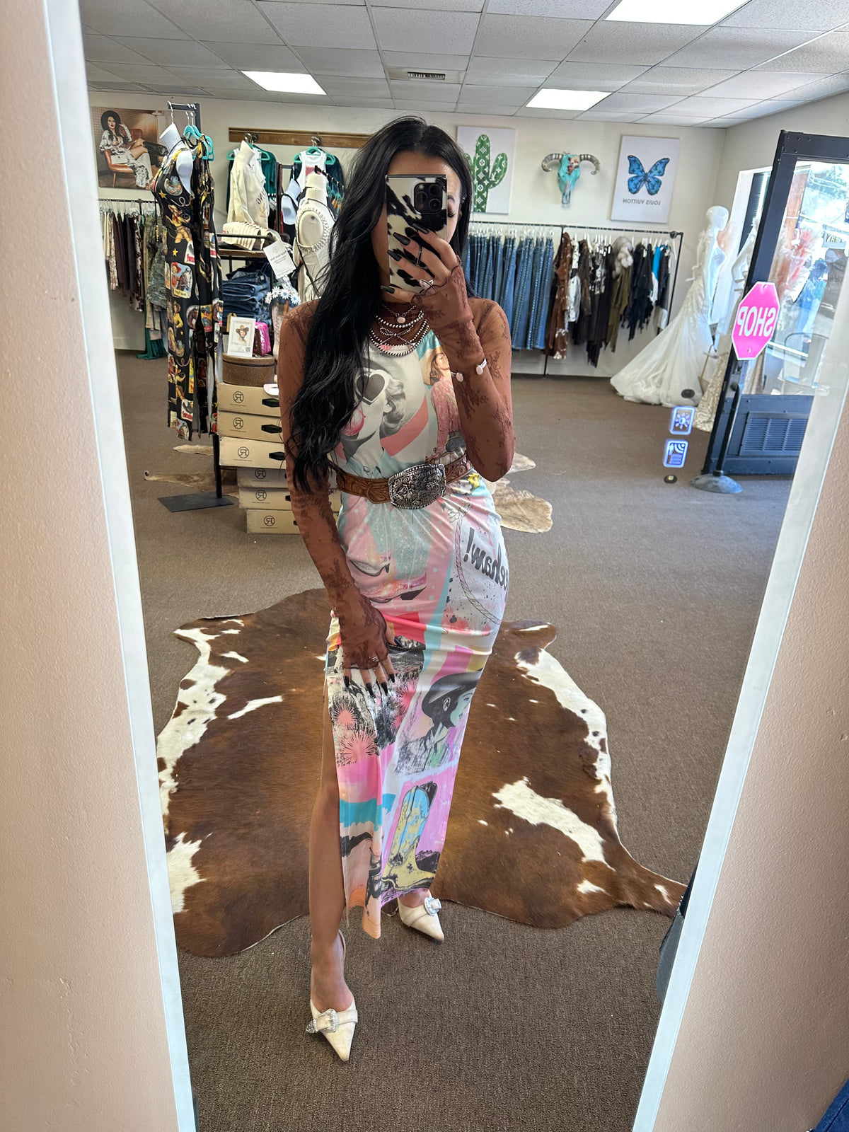 Retro Pop Western Maxi Dress
