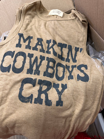 Makin' Cowboys Cry Tank - Tan