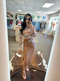 New River Faux Leather Skirt - Cognac