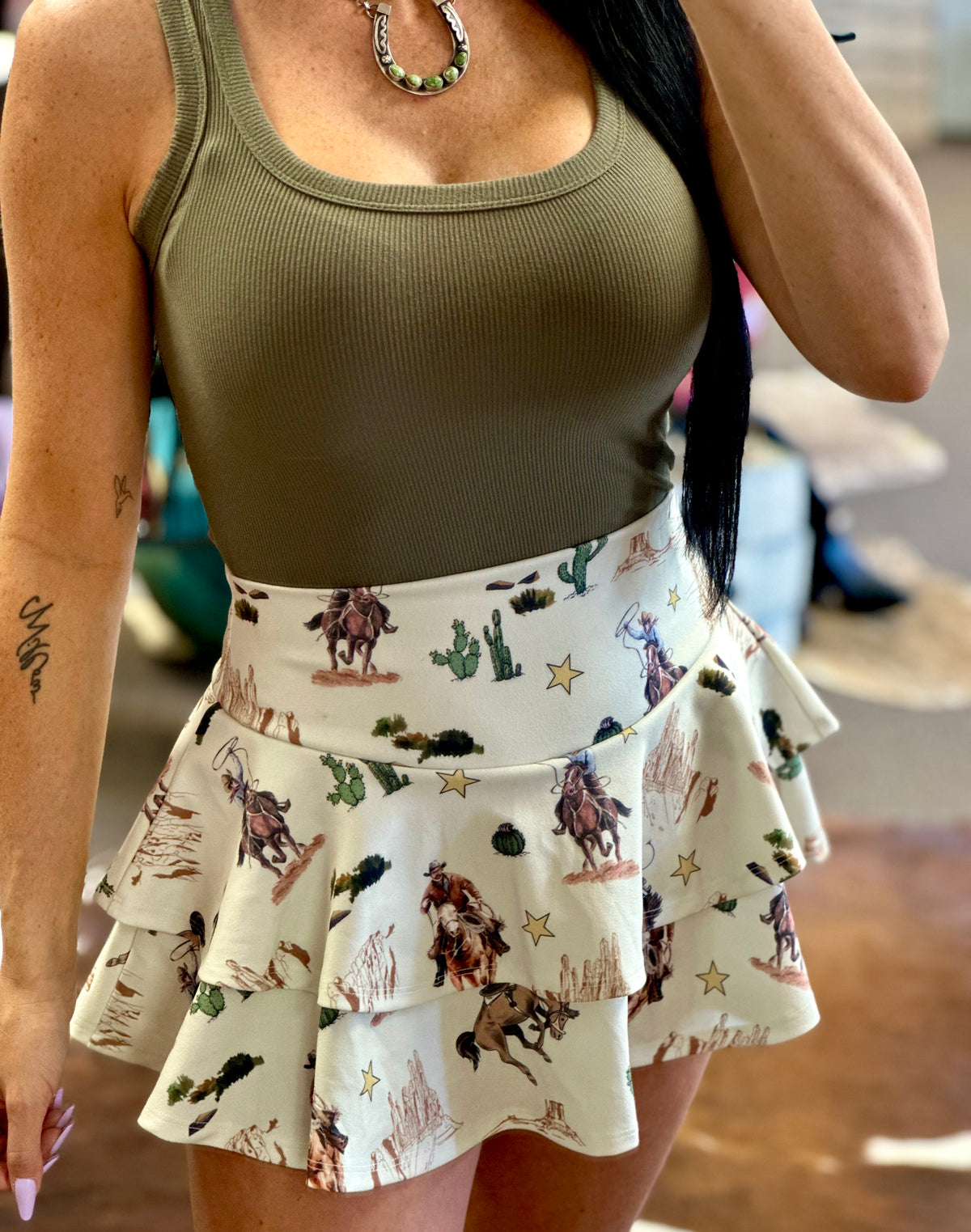 Rodeo Print Skort