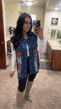 Oversized Aztec Denim Vest