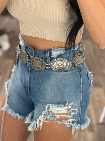 Western Concho Chain Belt - Oval