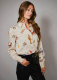 Western Embroidered Button Up