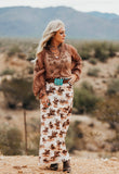 Cream Rodeo Print Maxi Skirt