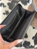 Large Tooled Black Leather Wallet