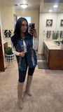 Oversized Aztec Denim Vest