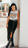 Samantha Side Slit Midi Skirt