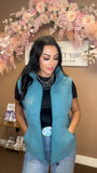 Cowgirl Sterling Teal Puffer Vest