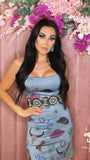 Hattie Turquoise Cluster Belt - Brown