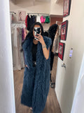 Dominique Faux Fur Vest - Blue