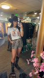 Elastic Waistband Leopard Shorts