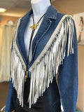 Midnight Mirage Fringe Denim Jacket