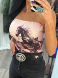 Cowboy Print Tube Top