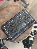 Buck Stitch Large Tooled Leather Wallet