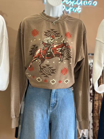 Aztec Cowboy Crewneck Sweatshirt