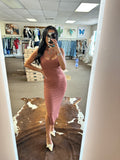 The Jackie Bodycon Midi Dress - Rose