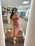 The Jackie Bodycon Midi Dress - Rose