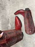 Red Exotic Tanner Mark Boot Size 9.5