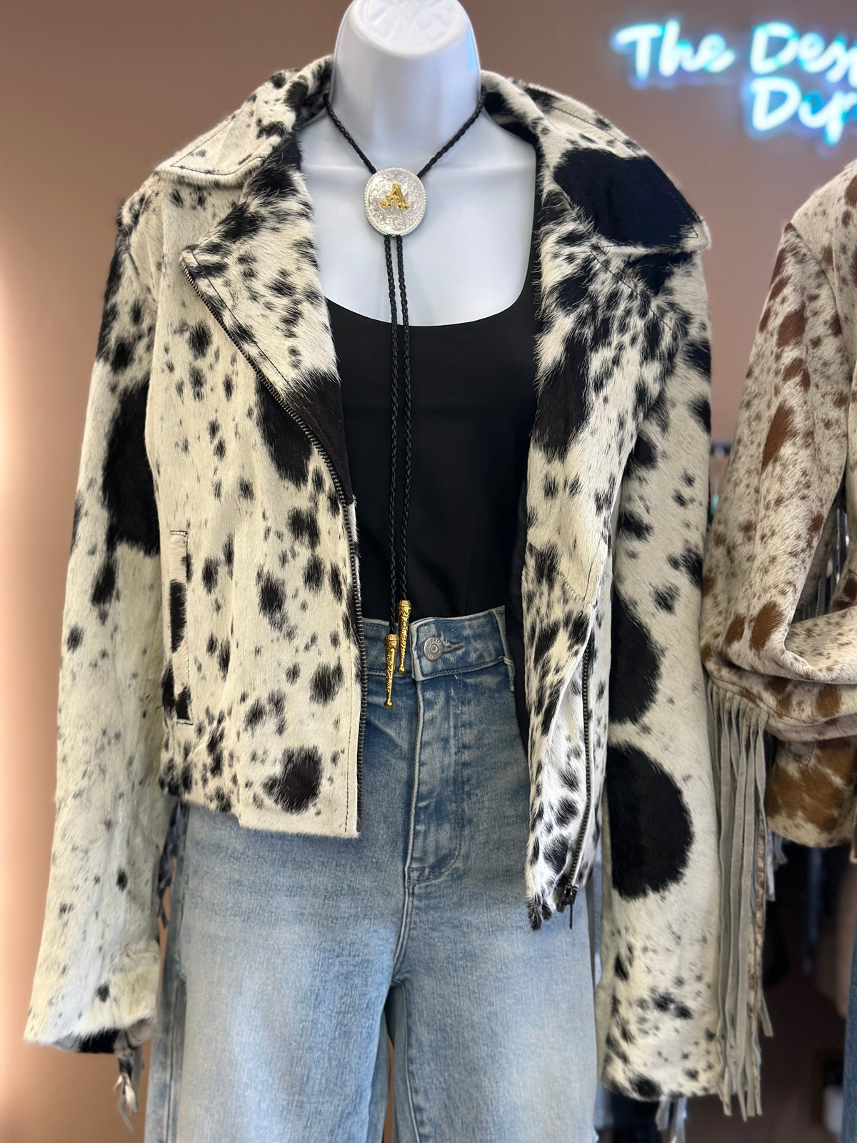 Cowhide Fringe Moto Jacket #4 - LARGE