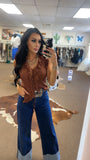 Mia Ribbed Ruffle Tie Tank Top