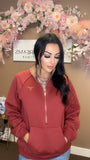 Cowgirl Anna Burgundy Quarter Zip Pullover