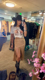 Sheridan Fringe Skirt - Tan