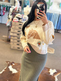 Western Patch Graphic Horse Sweater