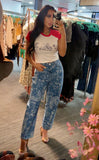 Paisley Print Barrel Jeans