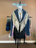 Midnight Mirage Fringe Denim Jacket