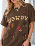 Howdy Retro Western Brown Tee