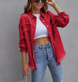 Red Distressed Shacket