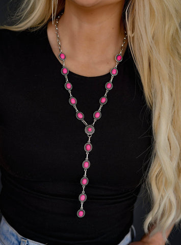 Pink Lariat Necklace