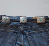Western Rectangle Concho Belt w/ Leather