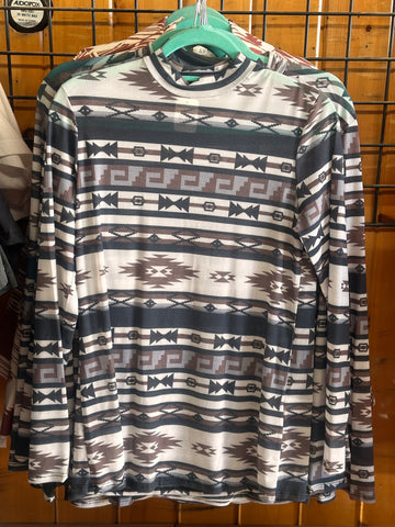 Aspen Ridge Aztec Print Sheer Top