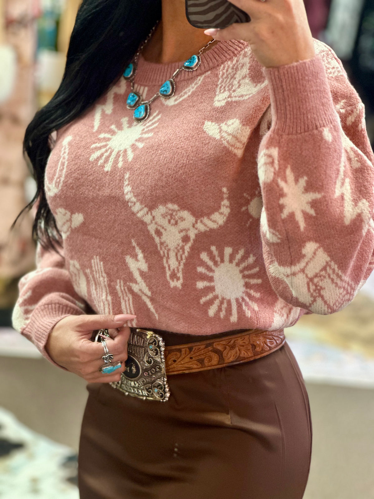 Pink Desert Dreams Sweater