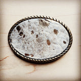 Rope Edge Gold Metallic Hair on Hide Leather Belt Buckle 902b