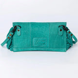 Fringe Floral Leather Crossbody Purse