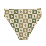 Desert Grid high-waisted bikini bottom