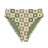 Desert Grid high-waisted bikini bottom