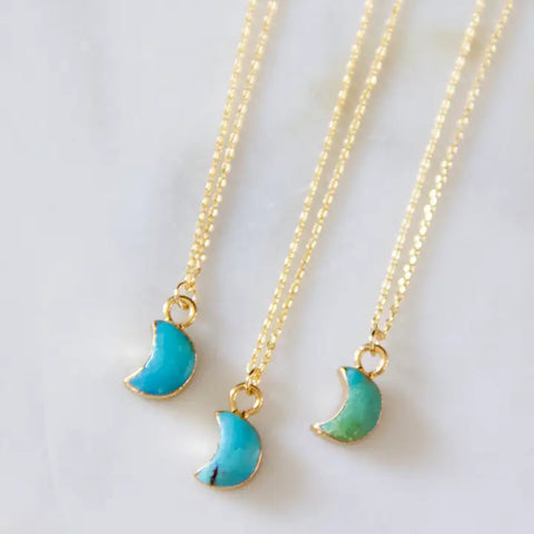 Mini Turquoise Moon Necklace