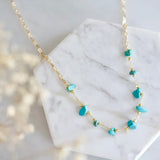 Turquoise Nugget Paperclip Necklace