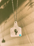 Cattle Tag Necklace - Cactus