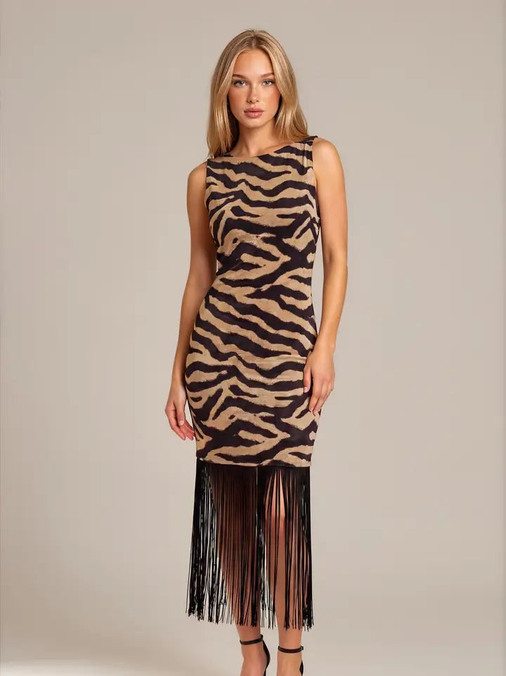 Midnight Stampede Fringe Dress