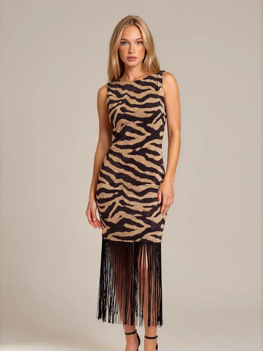 Midnight Stampede Fringe Dress